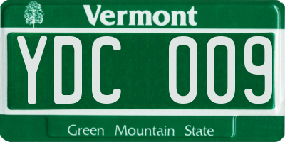 VT license plate YDC009