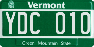 VT license plate YDC010