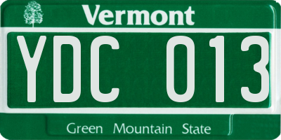 VT license plate YDC013