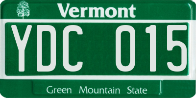 VT license plate YDC015