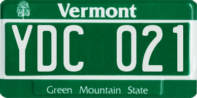 VT license plate YDC021