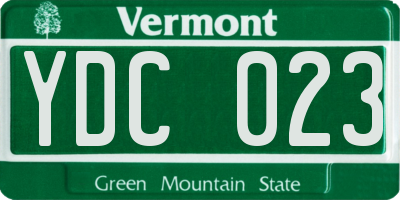VT license plate YDC023