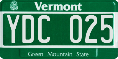 VT license plate YDC025