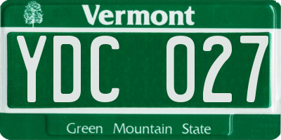 VT license plate YDC027