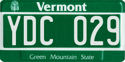 VT license plate YDC029