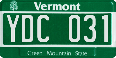 VT license plate YDC031