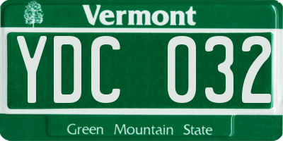 VT license plate YDC032