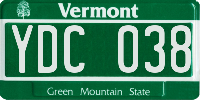 VT license plate YDC038