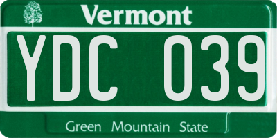 VT license plate YDC039