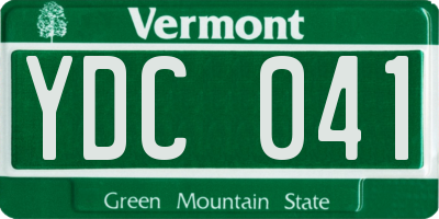 VT license plate YDC041