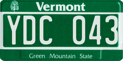 VT license plate YDC043
