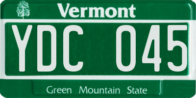 VT license plate YDC045