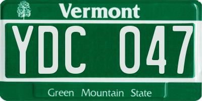 VT license plate YDC047