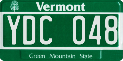 VT license plate YDC048