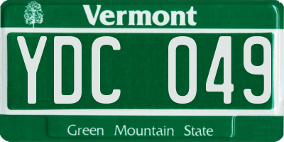 VT license plate YDC049