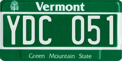 VT license plate YDC051