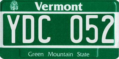 VT license plate YDC052