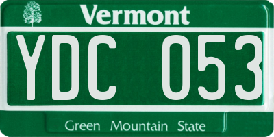 VT license plate YDC053