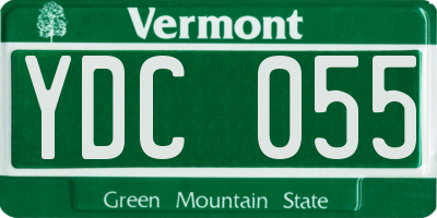 VT license plate YDC055