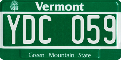 VT license plate YDC059