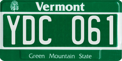 VT license plate YDC061