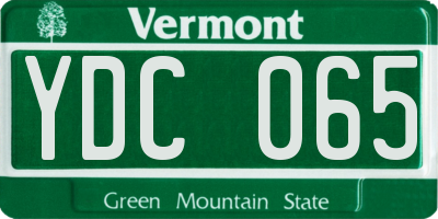 VT license plate YDC065