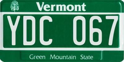 VT license plate YDC067