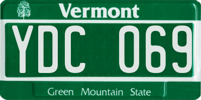 VT license plate YDC069