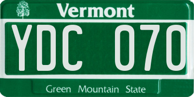 VT license plate YDC070