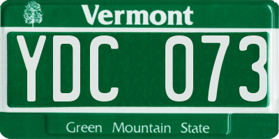 VT license plate YDC073