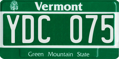 VT license plate YDC075
