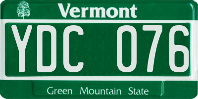 VT license plate YDC076