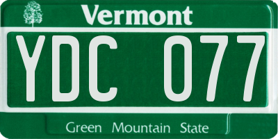 VT license plate YDC077