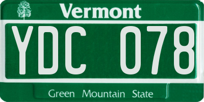 VT license plate YDC078