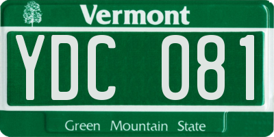VT license plate YDC081