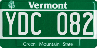 VT license plate YDC082