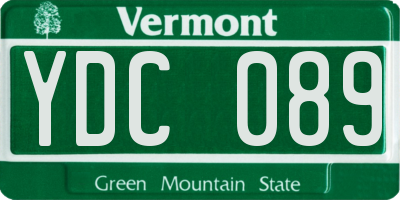 VT license plate YDC089