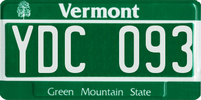VT license plate YDC093