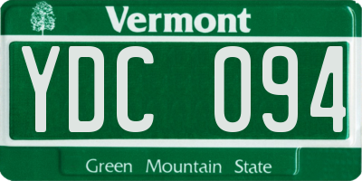 VT license plate YDC094