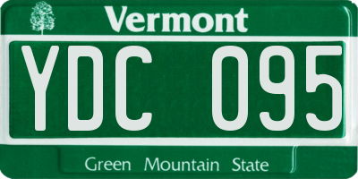 VT license plate YDC095