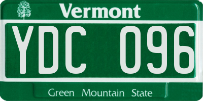 VT license plate YDC096