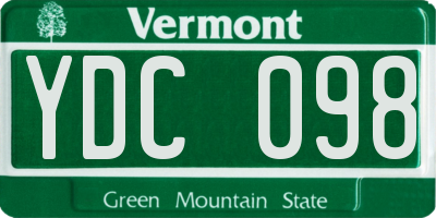 VT license plate YDC098