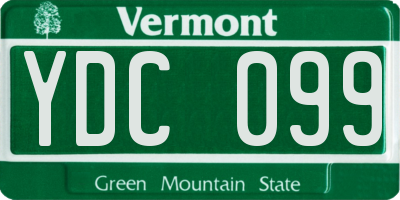 VT license plate YDC099