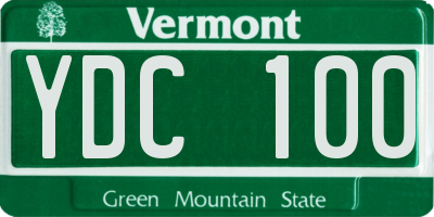 VT license plate YDC100
