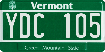 VT license plate YDC105