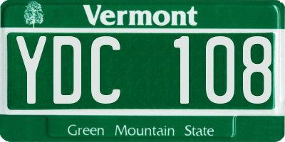 VT license plate YDC108