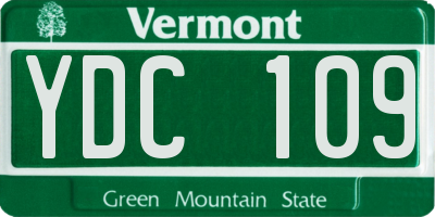 VT license plate YDC109