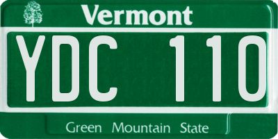 VT license plate YDC110
