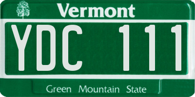 VT license plate YDC111