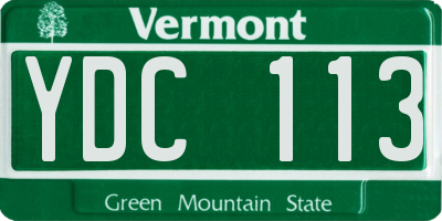 VT license plate YDC113